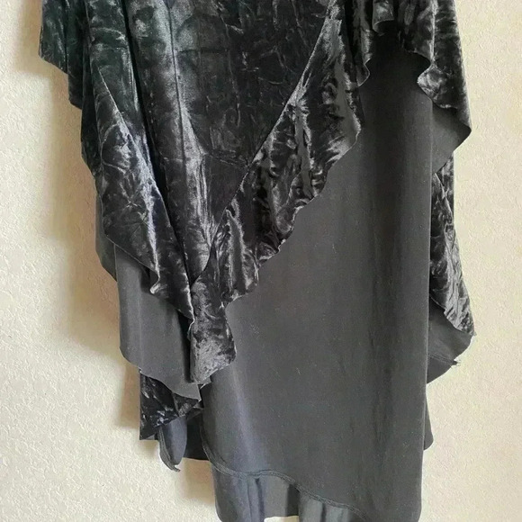 Silence + Noise Luna Velvet Strapless Ruffle Asymmetrical Goth Midi Dress S - Picture 8 of 14